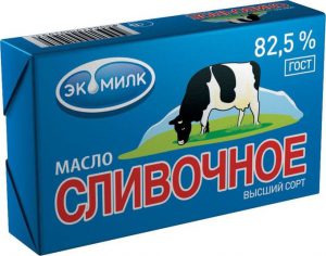 Масло сливочное 82.5% 450 гр. ТМ Экомилк