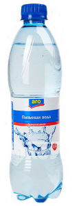 Вода АRO питьевая с газом 0,5 л.