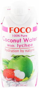 Кокосовая вода с соком личи FOCO, 330 мл